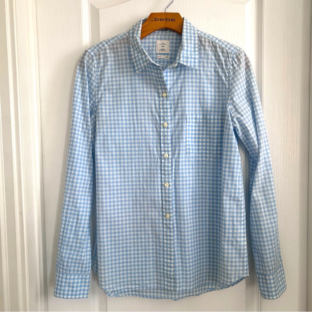 Gap Button Down Shirt Gingham Size Medium